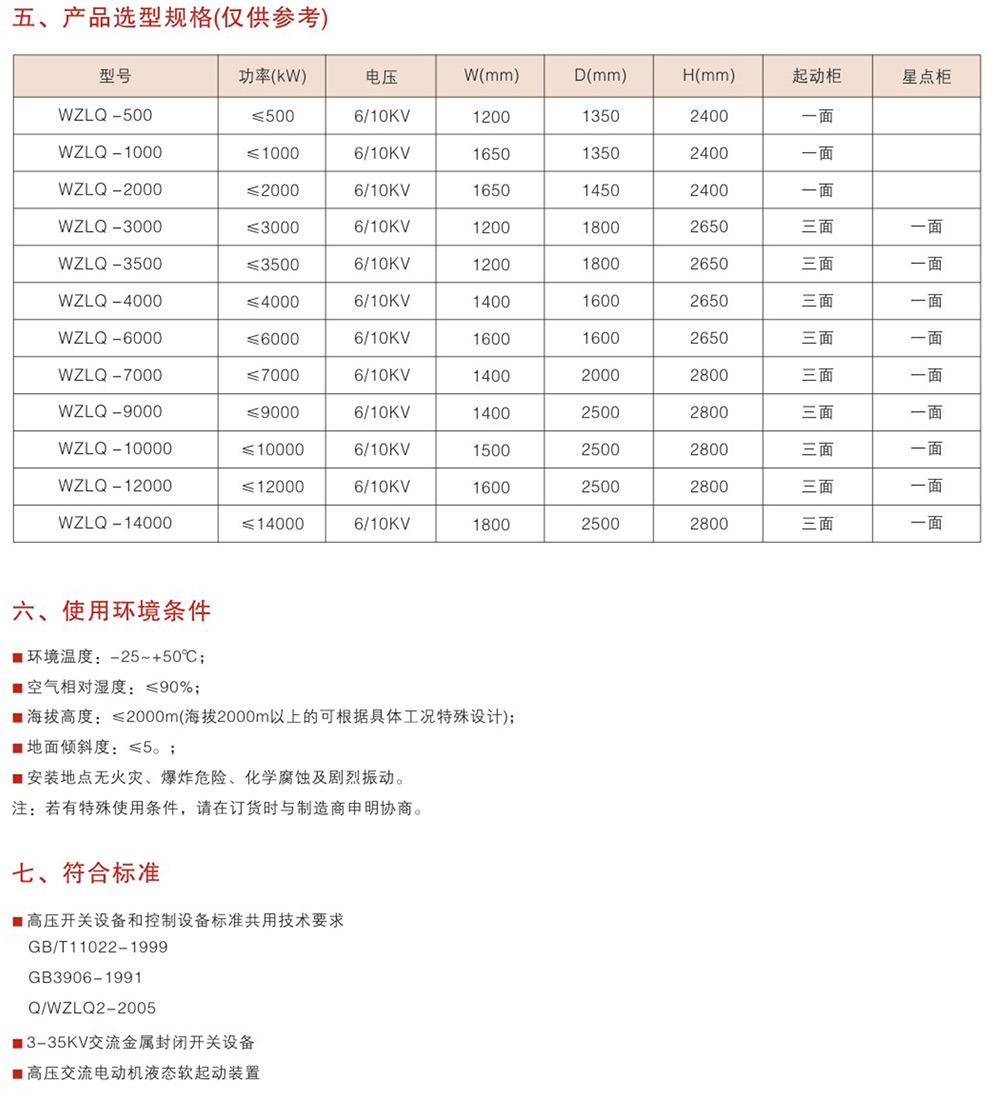WZLQ系列鼠籠式高壓電機液阻起動柜